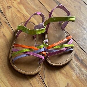 Rising Star Multicolor Girls Strappy Sandals - Pink, Green, Orange, Purple